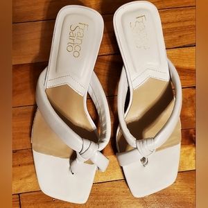Franco Sarto cristal sandals, size 7.5, white.